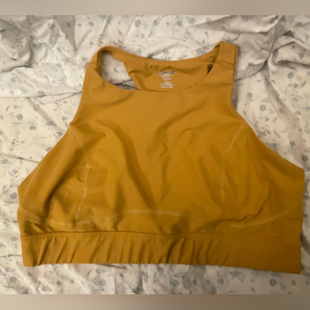 Old Navy Yellow Sports Bra High Neck Racerback
